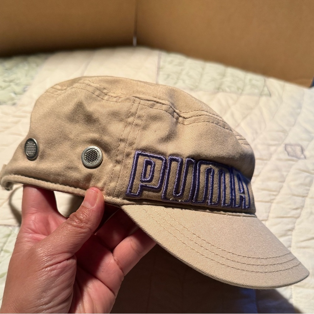 Puma Beige Cap with purple Logo - Picture 4 of 14